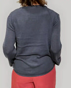 Maglia Donna Sottile in Cotone Biologico GOTS – Blu Navy