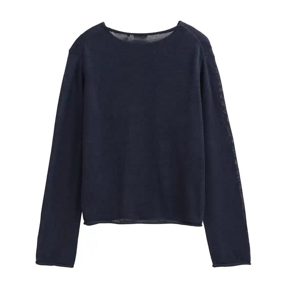 Maglia Sottile in Cotone Biologico GOTS – Blu Navy