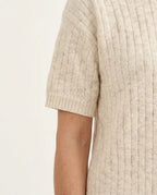 Maniche medie maglia traforata cotone bio panna donna