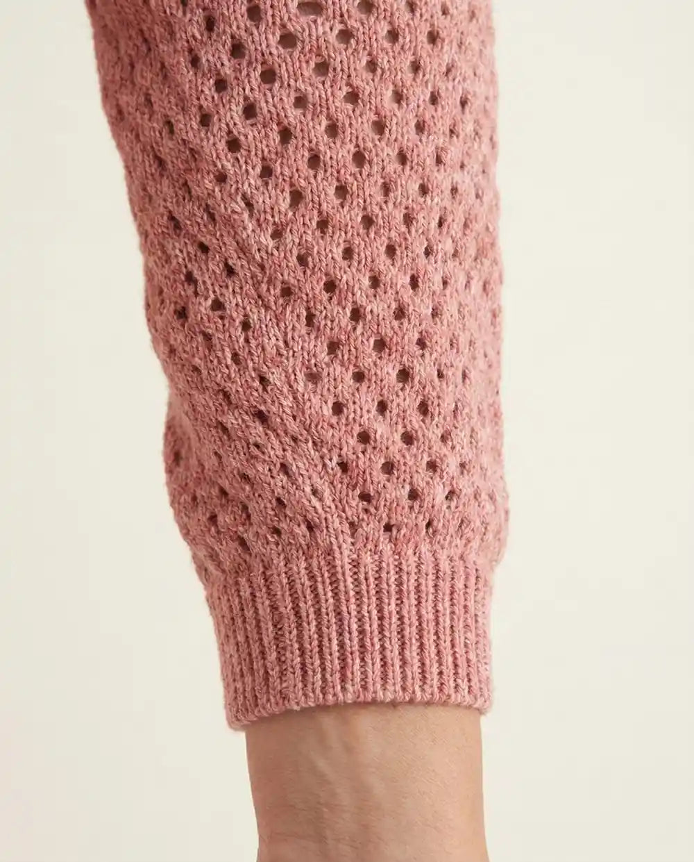 Maglioncino cotone bio traforato rosa antico