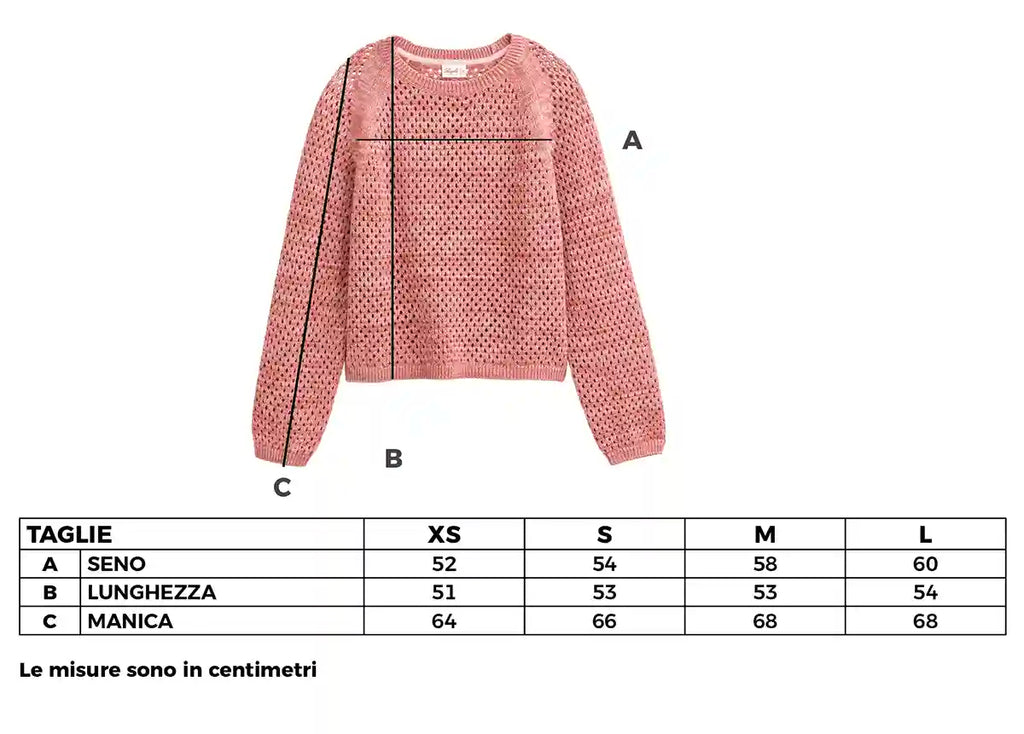 Maglioncino cotone bio traforato rosa antico
