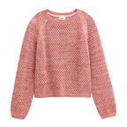 Maglioncino traforato cotone bio rosa antico donna vista frontale