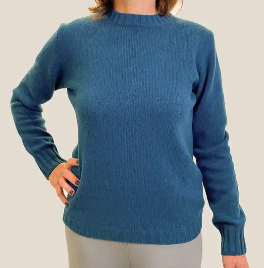 Maglione Donna in Cashmere Blu Petrolio