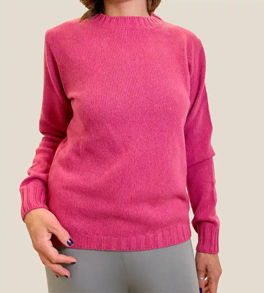 maglia in cashmere donna fucsia