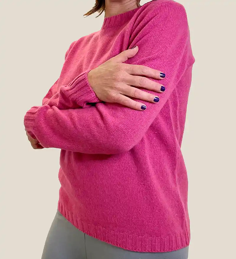 maglia in cashmere donna fucsia