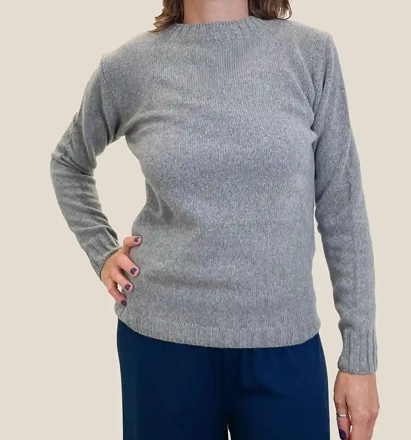 Maglione in Cashmere Rigenerato Donna - Grigio Perla