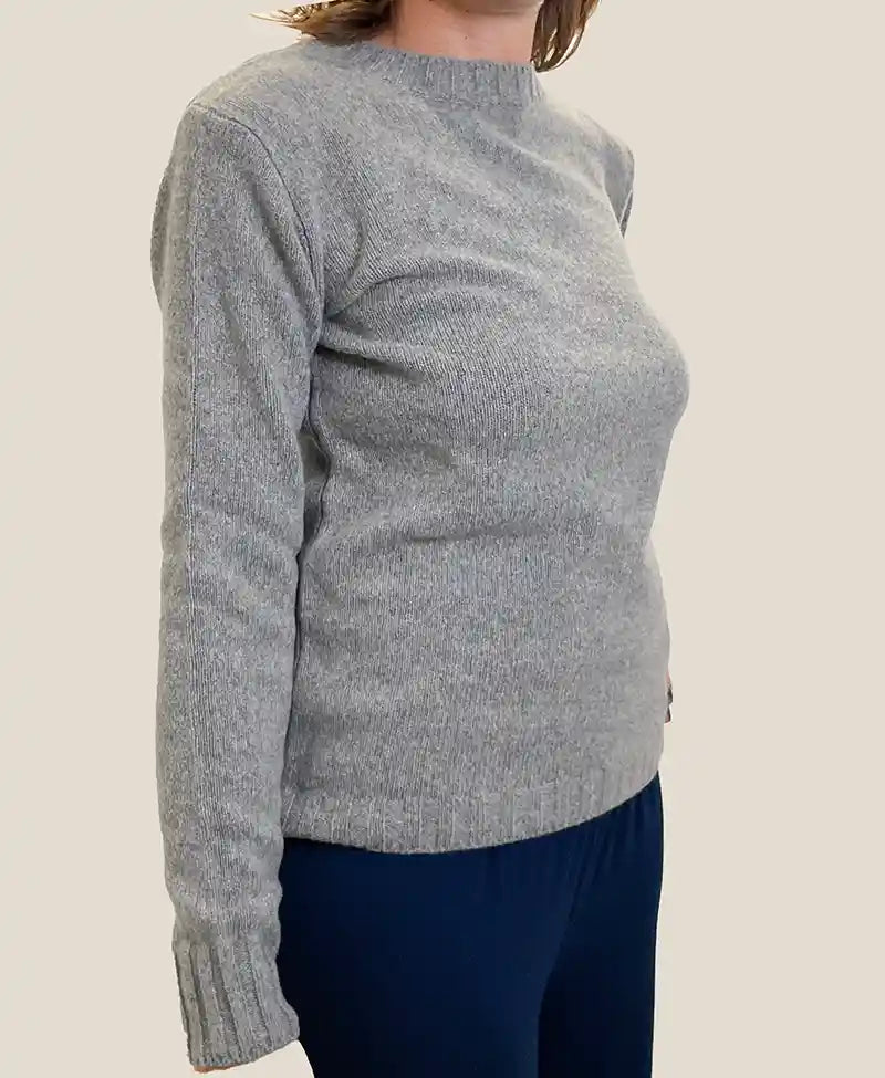 Maglione in Cashmere Rigenerato Donna - Grigio Perla