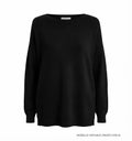 Maglione Scollo Barchetta in Cashmere Rigenerato - Nero