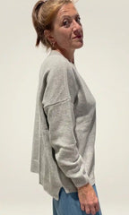 Maglione Donna Girocollo in Cashmere Rigenerato – Grigio Perla