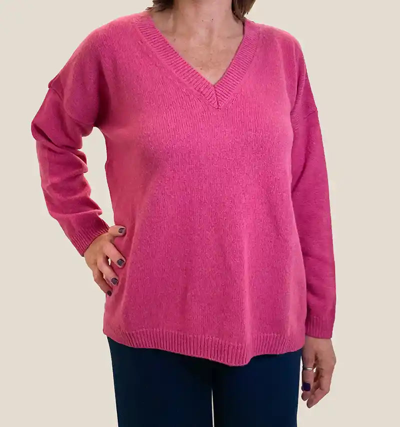 Maglione Donna in Cashmere Oversize Scollo a V