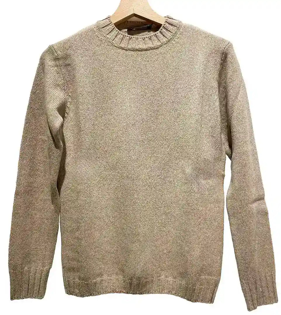 Maglione in Cashmere Rigenerato Girocollo Donna - Beige