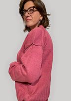 Maglione Donna Girocollo in Cotone Biologico GOTS – Lampone