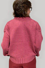 Maglione Donna Girocollo in Cotone Biologico GOTS – Lampone