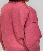 Maglione Donna Girocollo in Cotone Biologico GOTS – Lampone