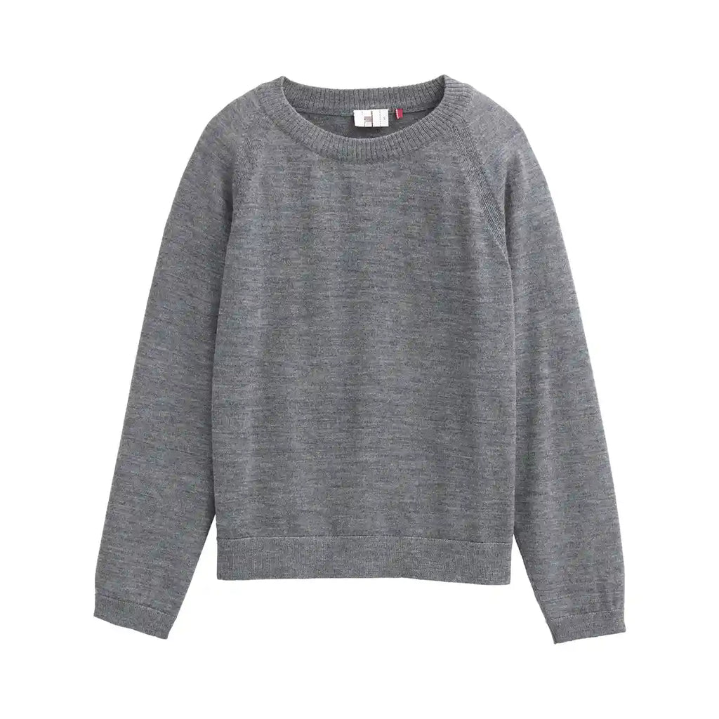 Maglione Girocollo in Pura Lana Merino GOTS – Grigio