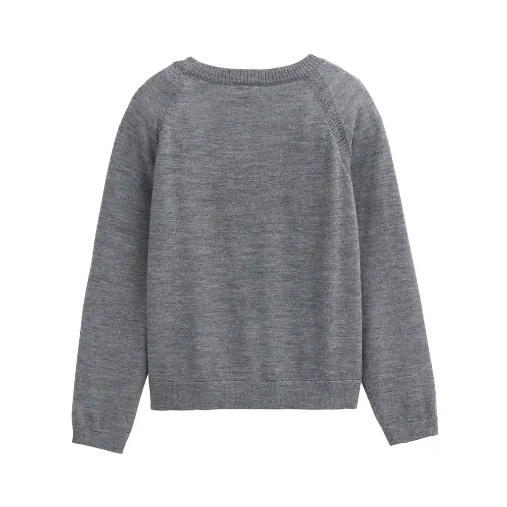 Maglione Girocollo in Pura Lana Merino GOTS – Grigio