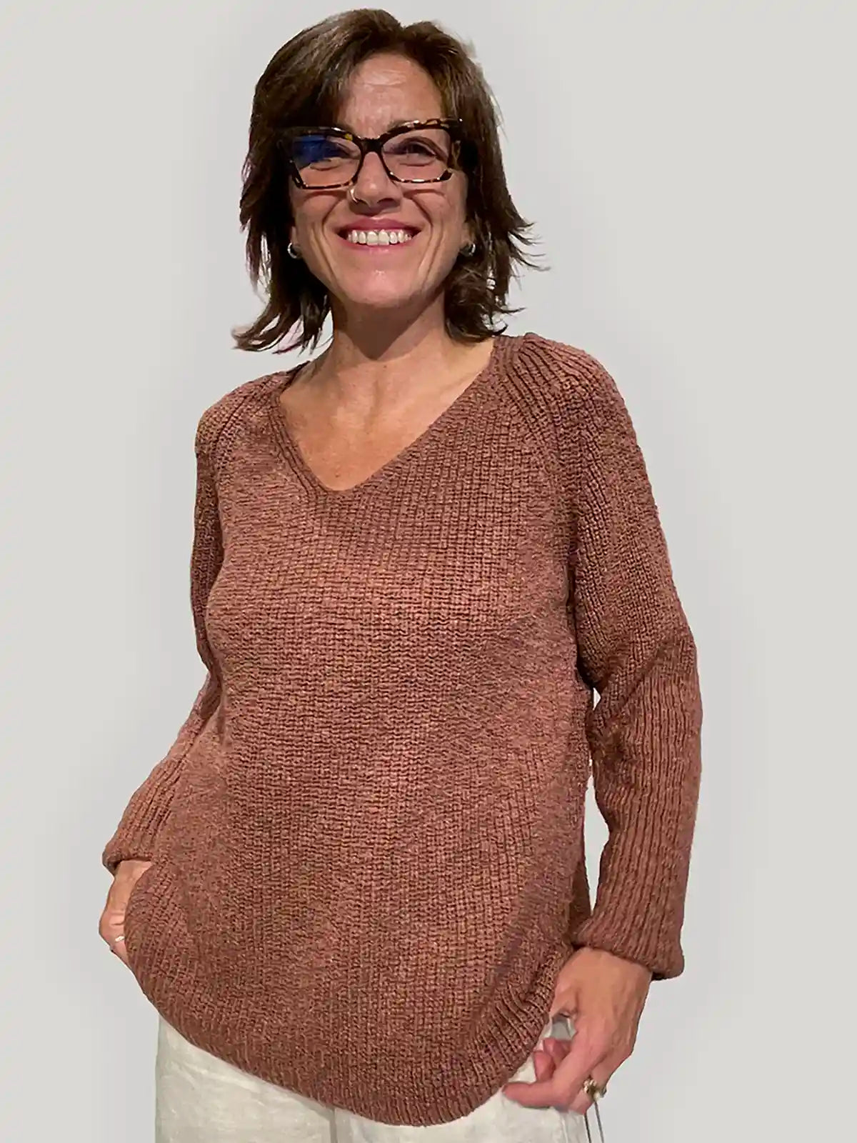 Maglione Donna in Caldo Cotone Biologico GOTS – Terracotta