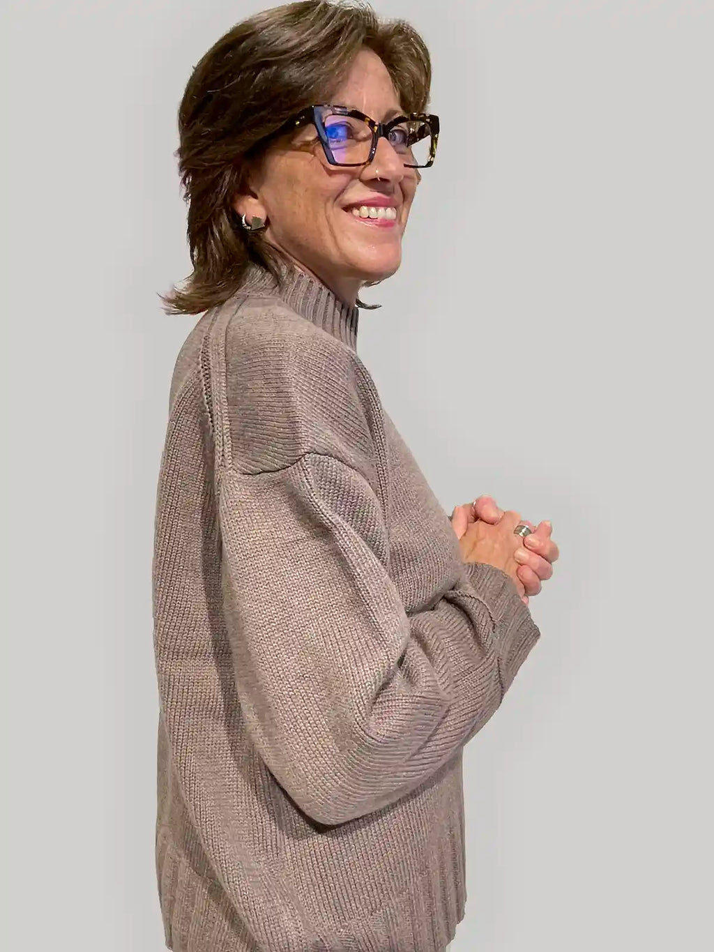 Maglione Donna Girocollo Cotone Biologico GOTS – Tortora