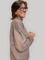 Maglione Donna Girocollo Cotone Biologico GOTS – Tortora