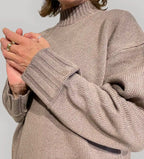 Maglione Donna Girocollo Cotone Biologico GOTS – Tortora