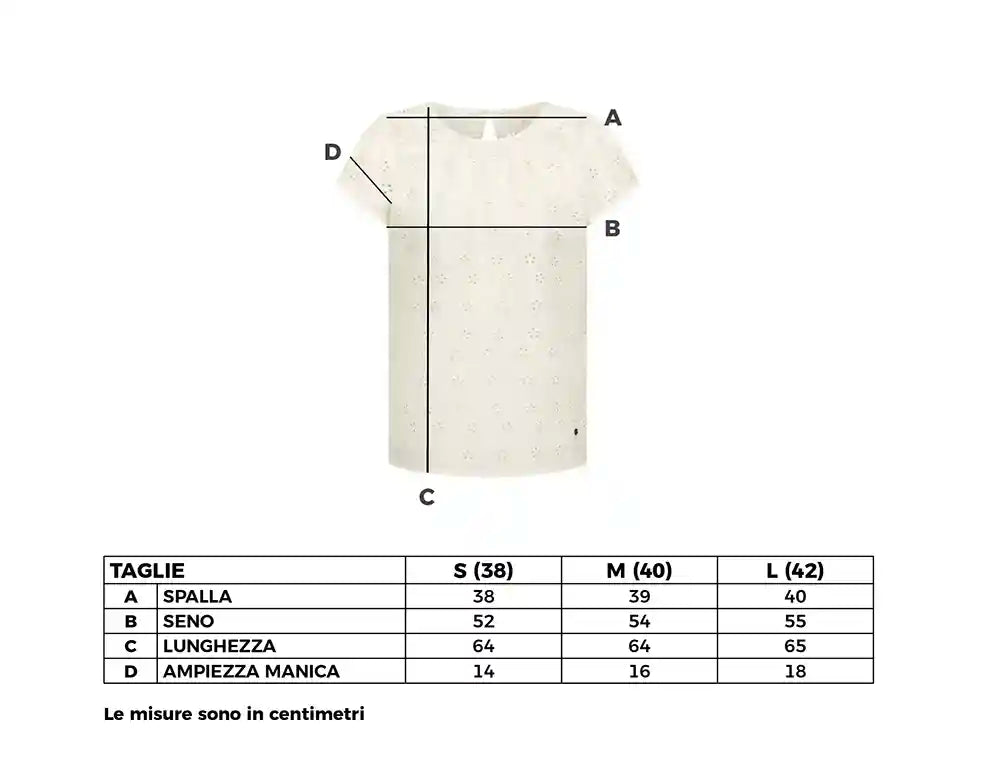 T-Shirt cotone Bio GOTS con ricamo in pizzo