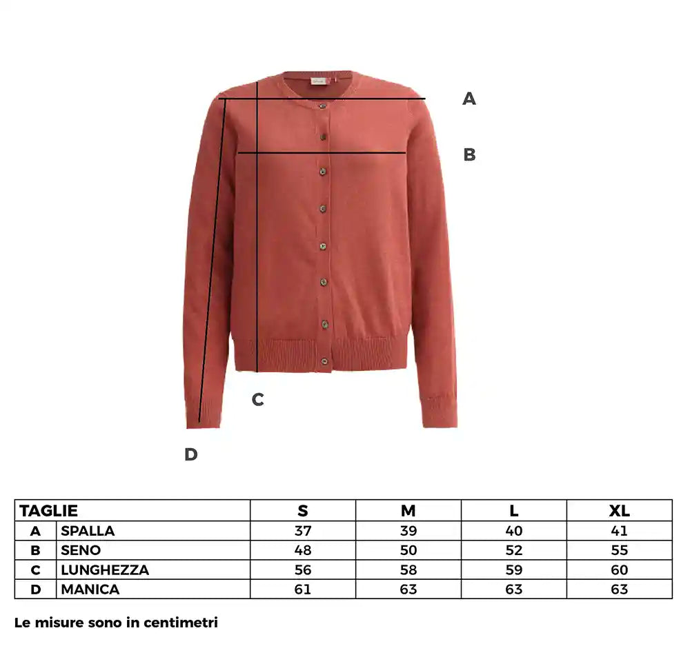 Cardigan corto cotone bio terracotta