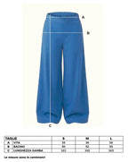Pantalone Palazzo in cotone indiano Blu Cobalto