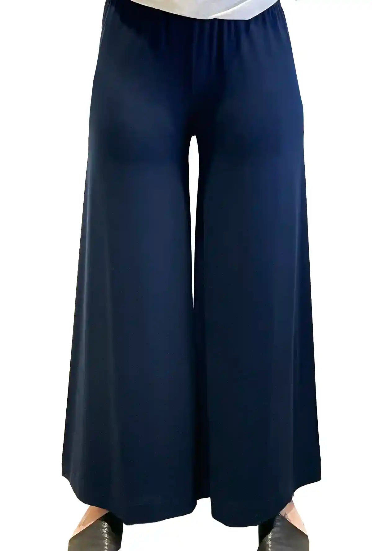 Pantalone Palazzo Donna in Viscosa di Bamboo - Blue navy