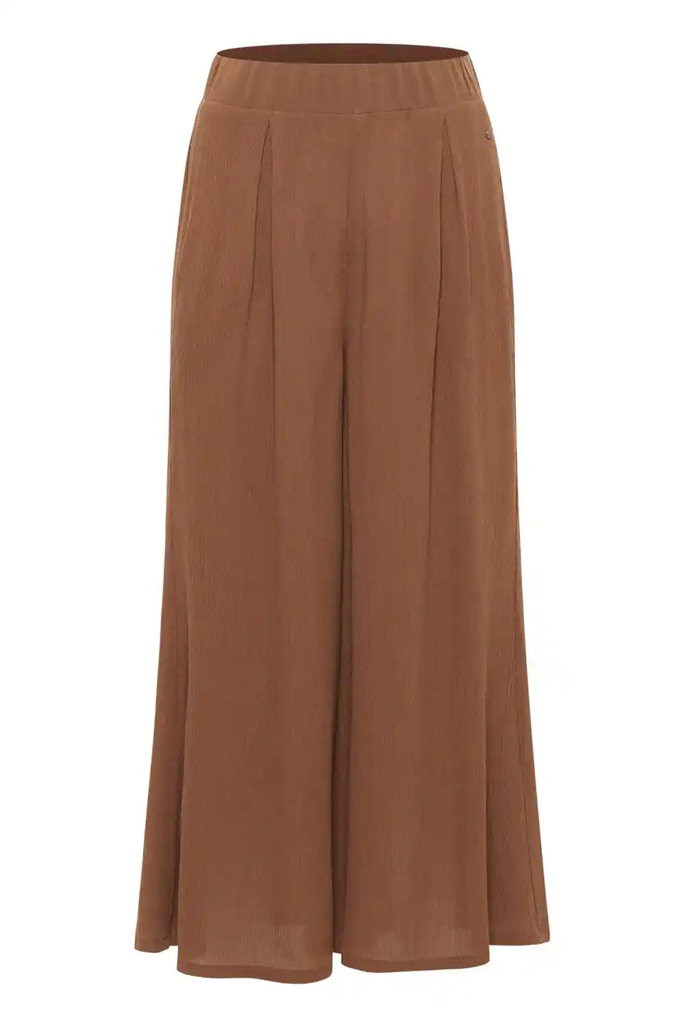 Pantalone culotte viscosa EcoVero crinkle gamba larga frontale sostenibile
