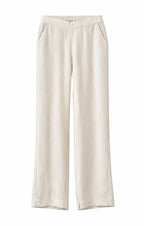 antalone gamba larga palazzo lino sabbia elastico 