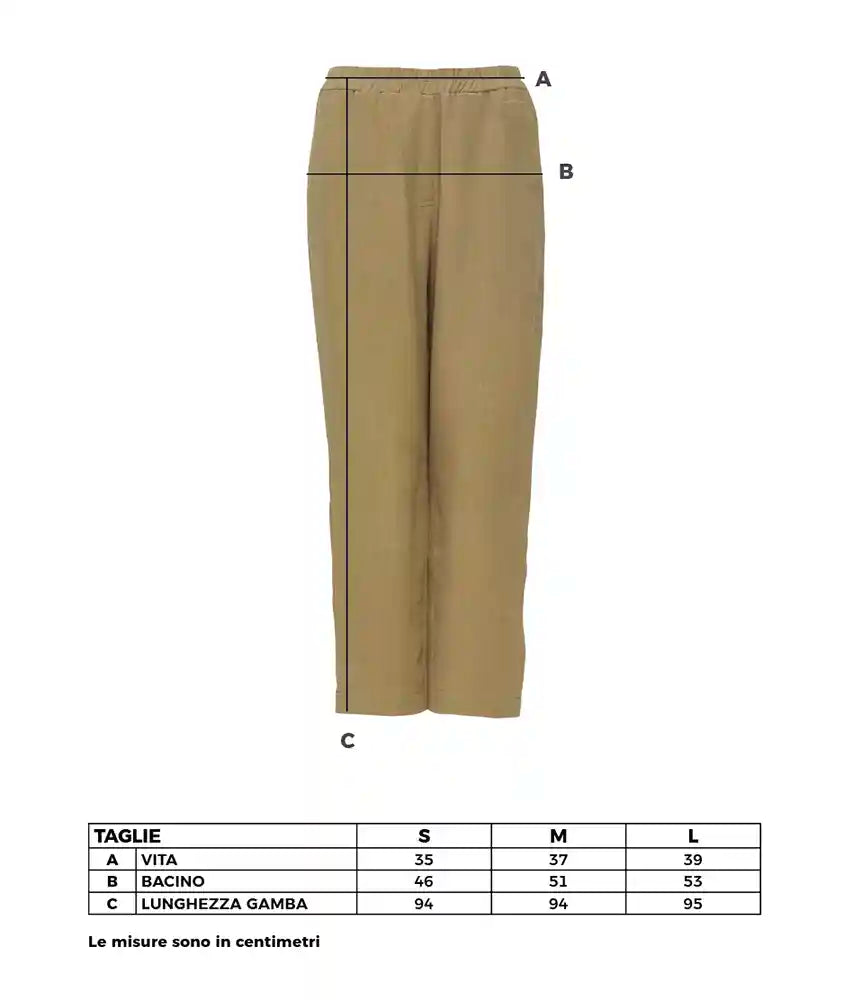 Pantalone donna in lino color senape