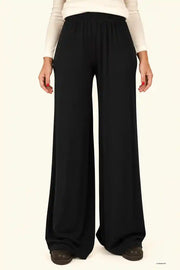 Pantaloni Donna Lunghi in Viscosa di Bamboo – Nero