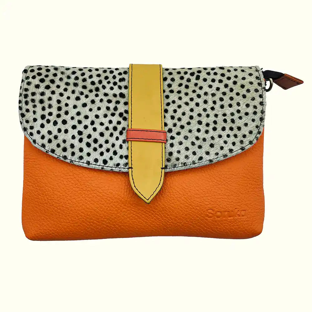 Borsa Pochette Arancione con tracolla