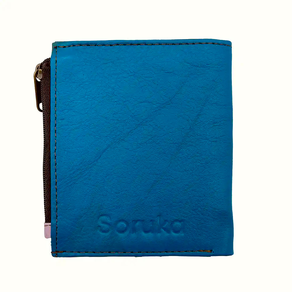 Portafoglio donna piccolo in pelle con zip