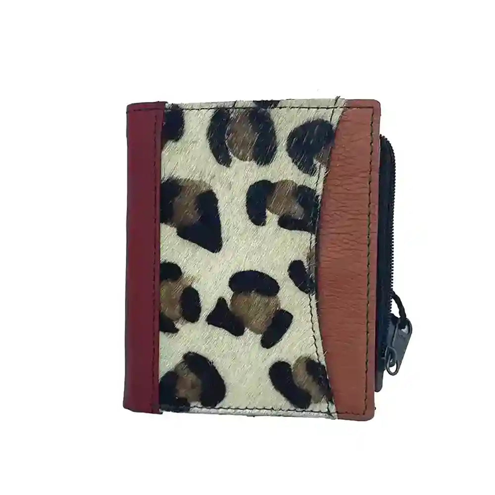Portafoglio donna piccolo in pelle con zip