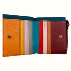 Portafoglio donna piccolo in pelle con zip