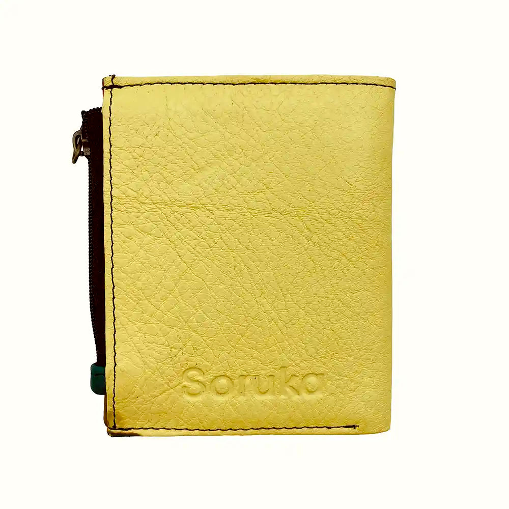 Portafoglio donna piccolo in pelle con zip