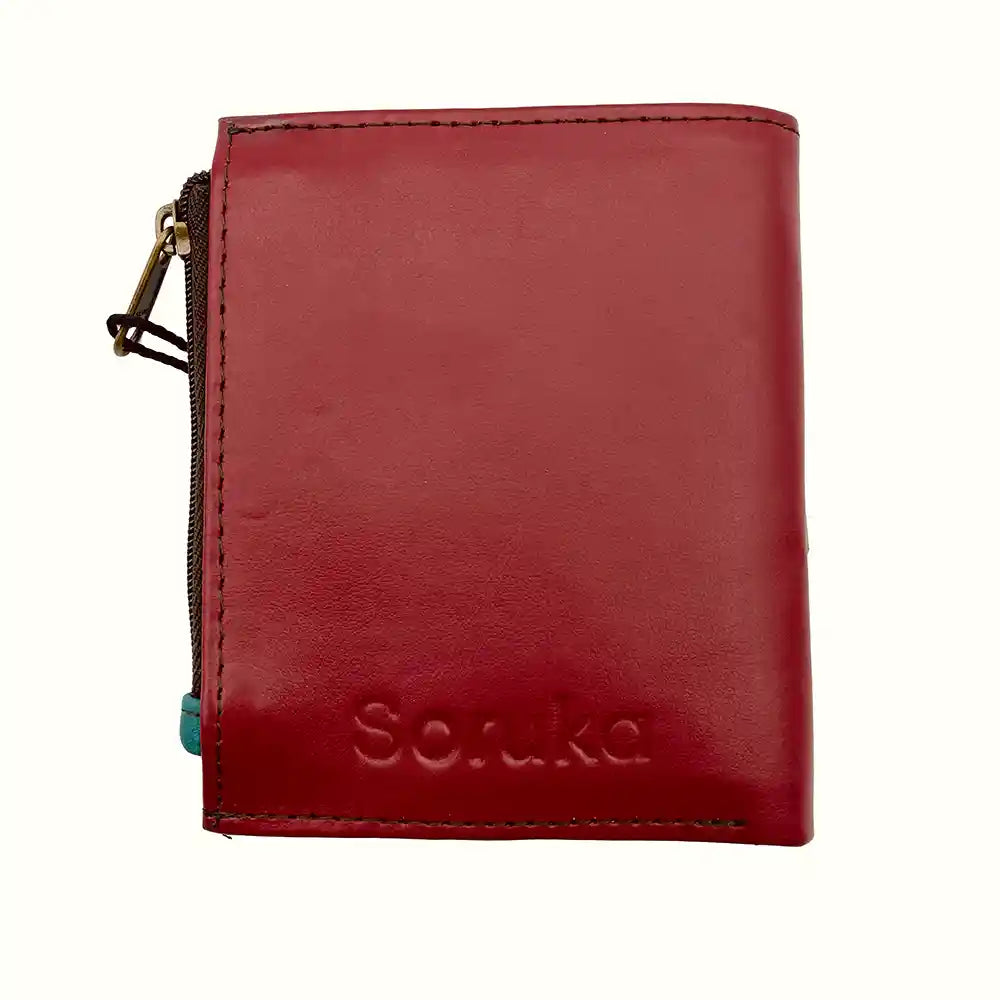 Portafoglio donna piccolo in pelle con zip