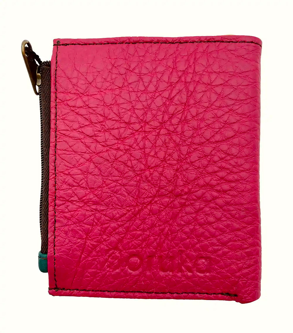 Portafoglio donna piccolo in pelle con zip