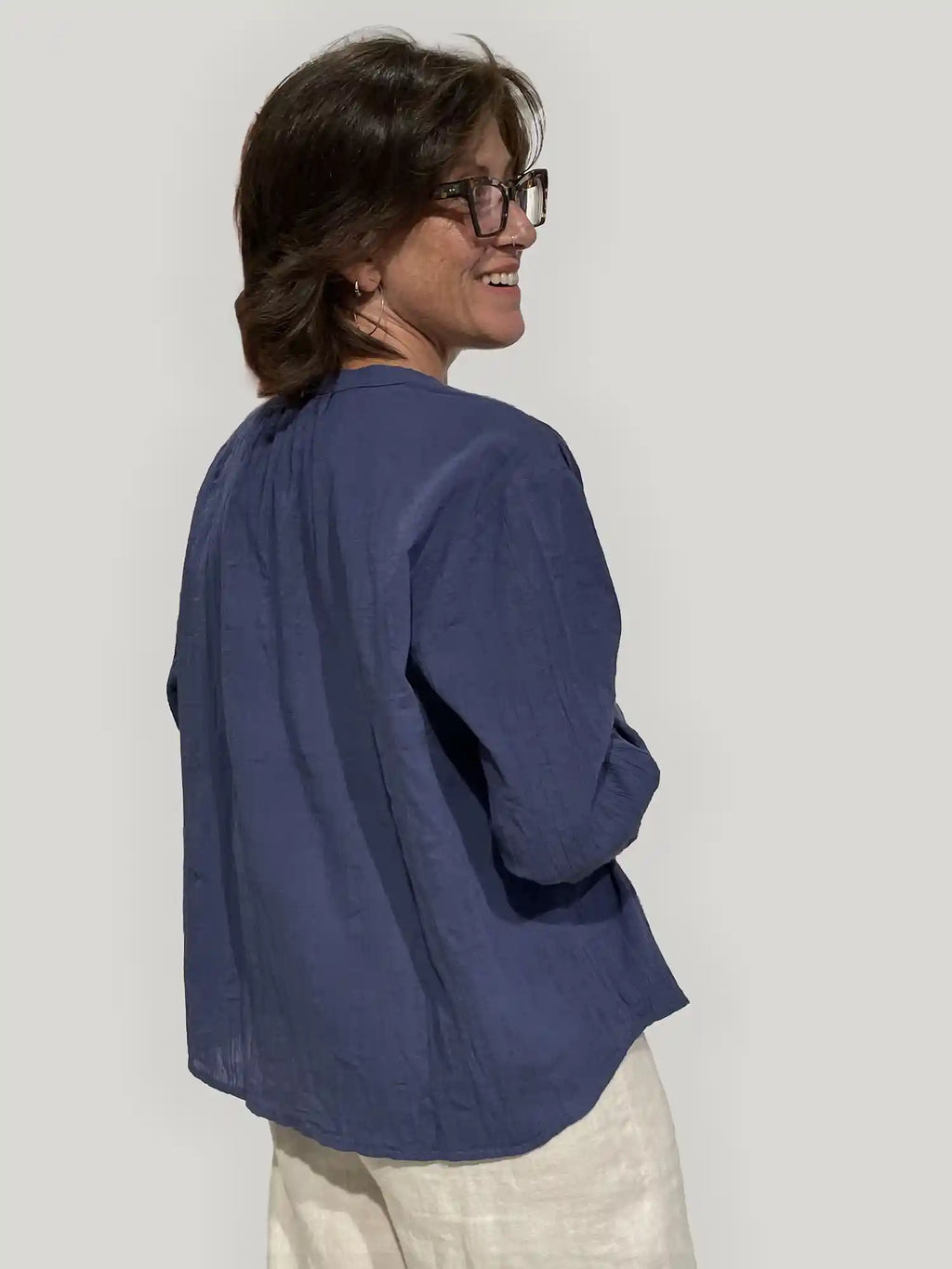 Camicia Donna in Cotone Biologico GOTS - Indaco