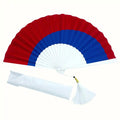 Ventaglio donna seta tricolore rosso blu bianco