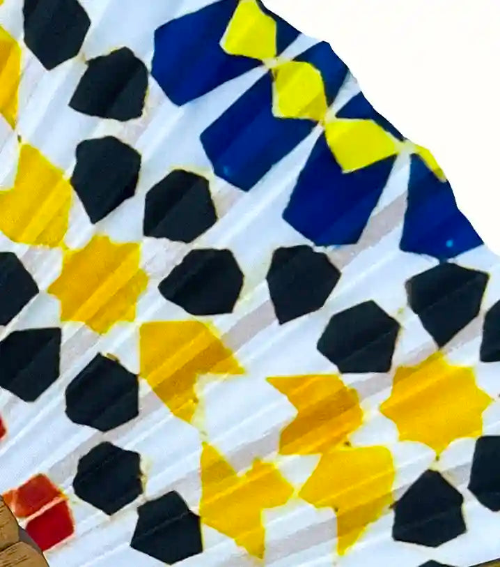 Ventaglio in Seta fantasia Geometrica