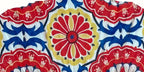 Ventaglio Seta Maiolica Rosso Blu Donna