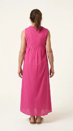 Vestito lungo in cotone indiano Fucsia