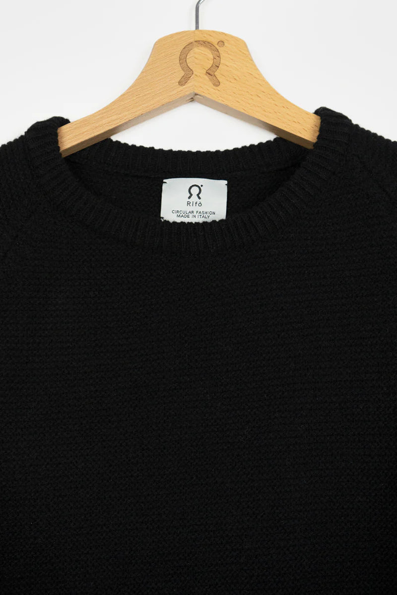 Maglia Donna Cachemire rigenerato Rifò girocollo | Nero